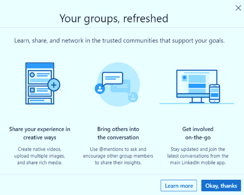 LinkedIn Groups - Refreshed (Screenshot)
